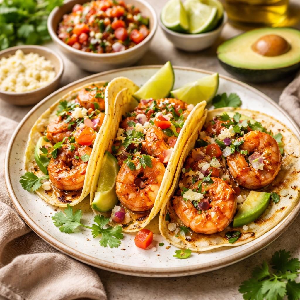 Shrimp Tacos with Tomato-Jalapeño Salsa