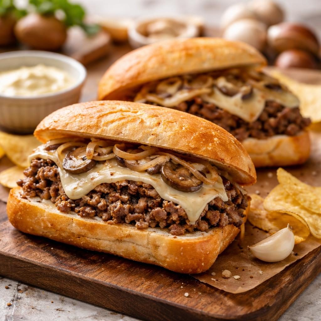 Mushroom Swiss-Style Beef Sandwiches
